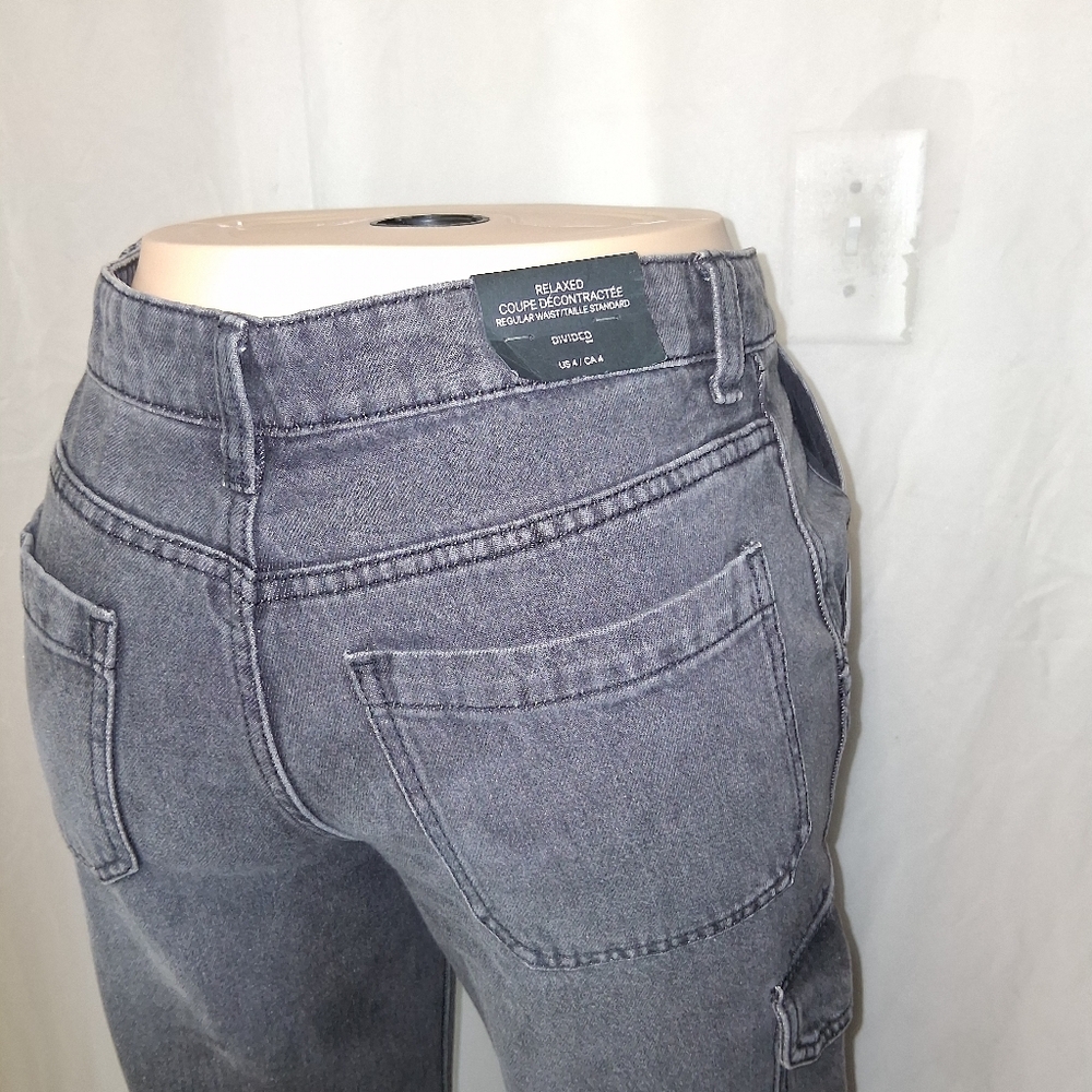 H&M Divided New Women Black and Gray Denim Jeans Size 4 Made In Bangladesh - Picture 14 of 16